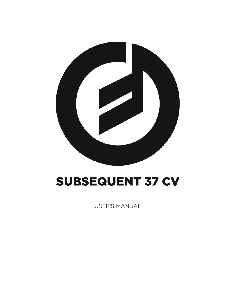 Image de la première page du manuel de l'appareil Subsequent 37 CV