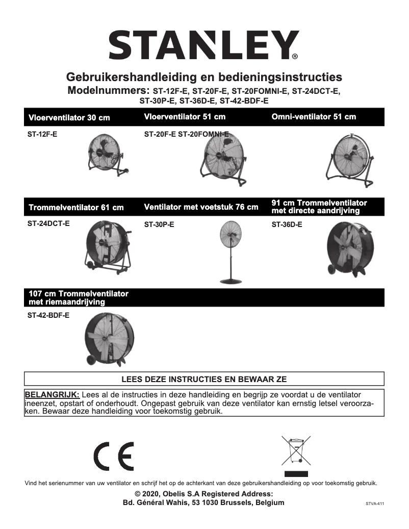 Page 1 de la notice Manuel utilisateur Stanley ST-20FOMNI-E
