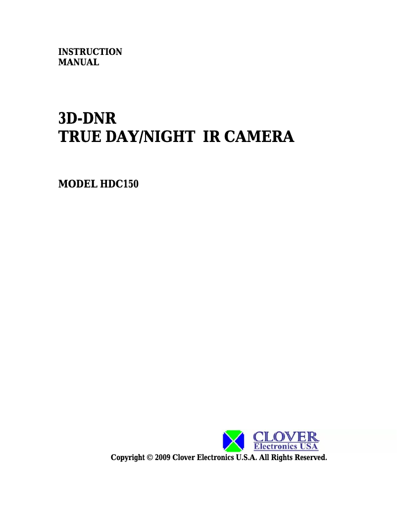 Page 1 de la notice Manuel utilisateur Clover Electronics HDC150