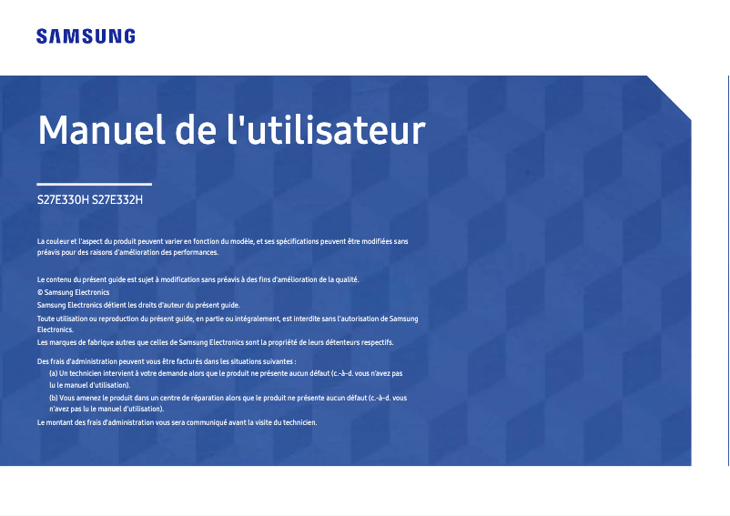 Image de la première page du manuel de l'appareil S27E332H