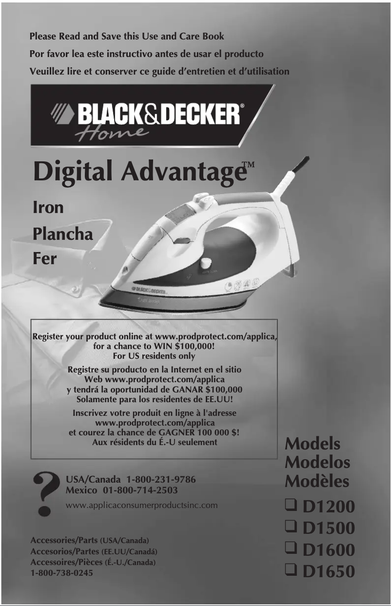 Page 1 de la notice Manuel utilisateur Black & Decker D1600