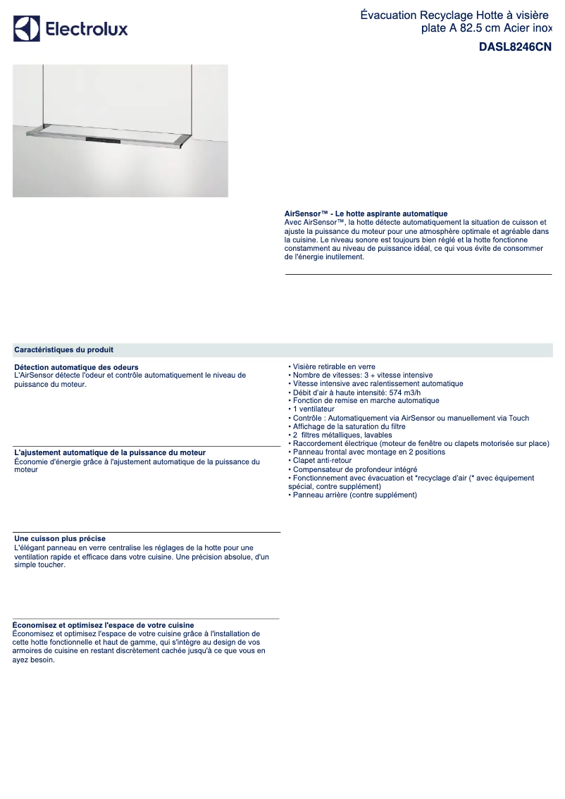 Image de la première page du manuel de l'appareil DASL8246CN
