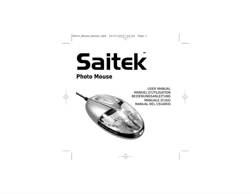 Page 1 de la notice Manuel utilisateur Saitek Photo Mouse
