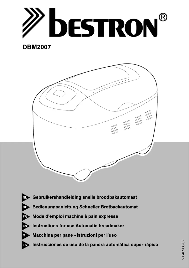 Page n°1 - Manuel utilisateur Bestron DBM2007