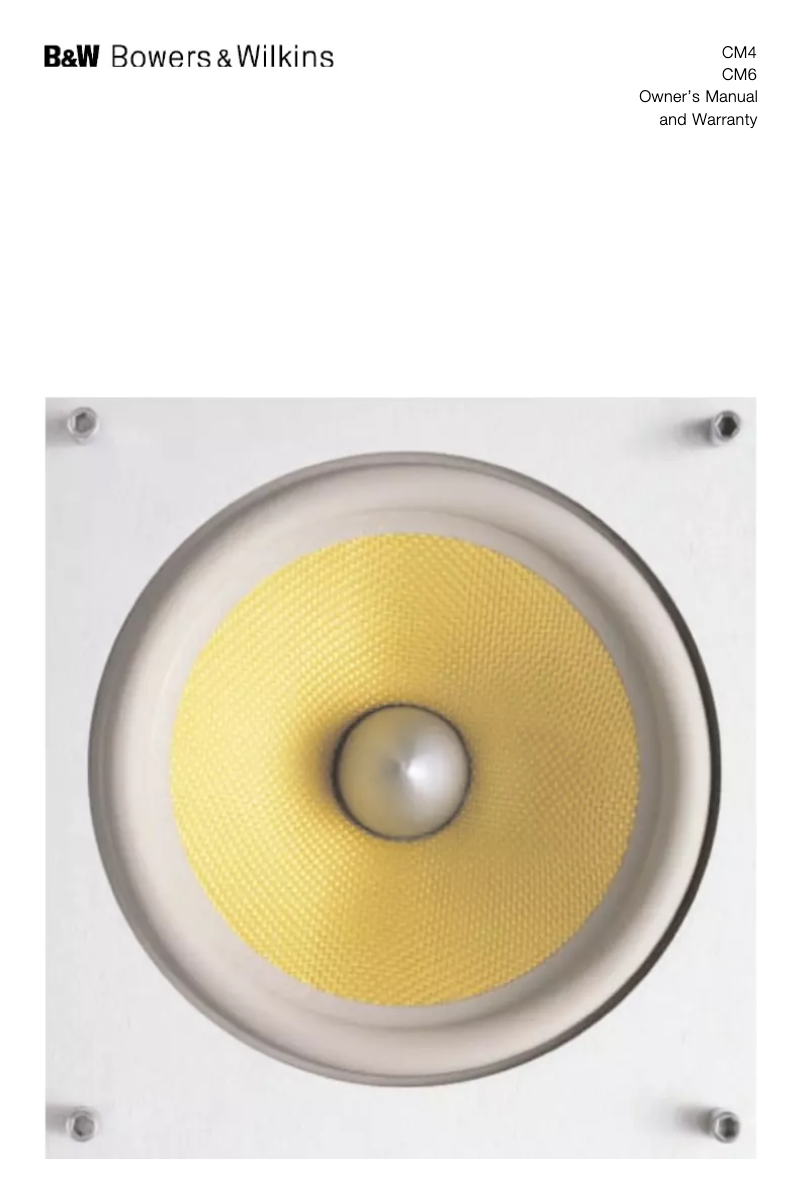 Page 1 de la notice Manuel utilisateur Bowers & Wilkins CM6