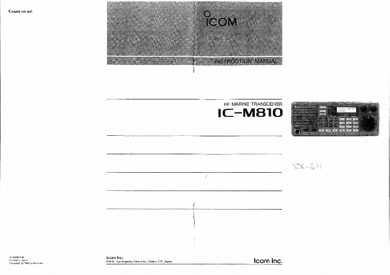 Image de la première page du manuel de l'appareil IC-M810