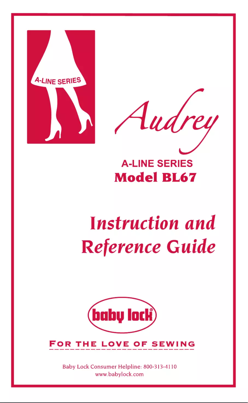Page 1 de la notice Manuel utilisateur Baby Lock Audrey