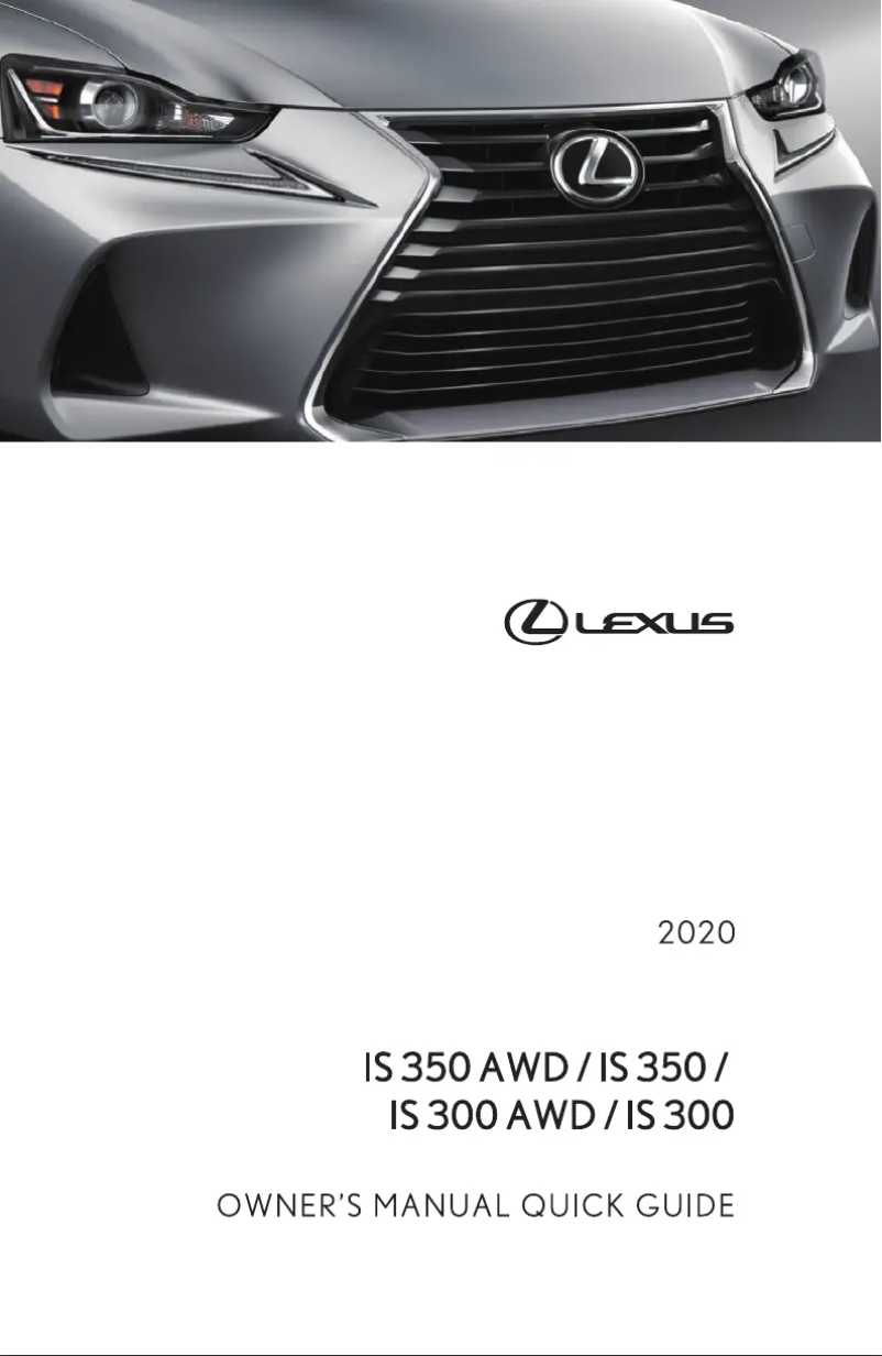 Page 1 de la notice Manuel utilisateur Lexus IS 300 RWD (2020)