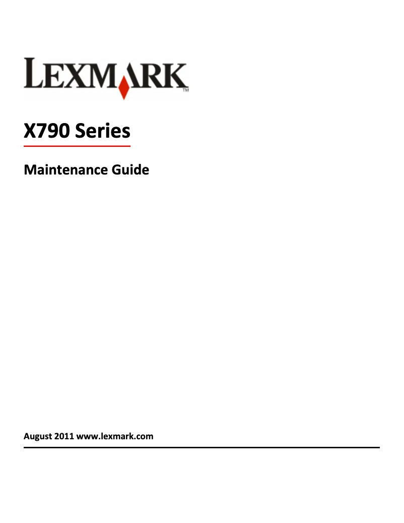 Page 1 de la notice Manuel d'utilisation et d'entretien Lexmark X792