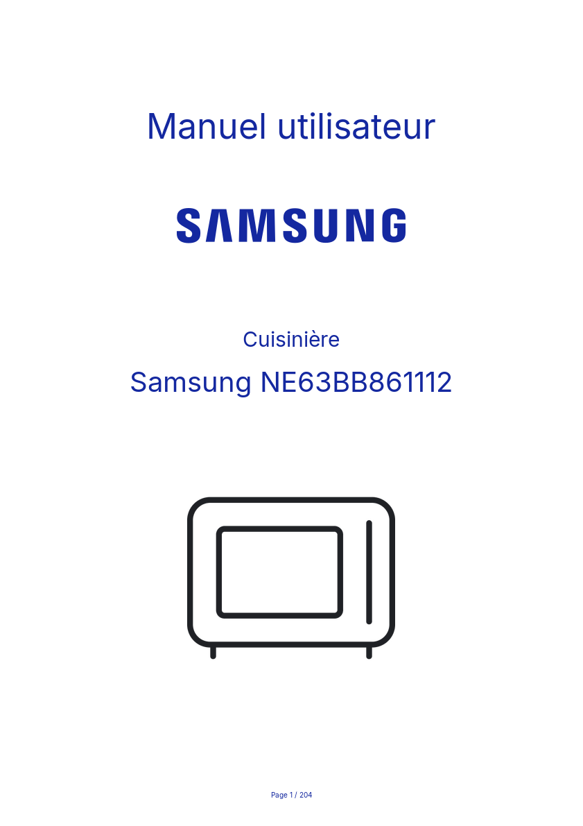 Page n°1 - Manuel utilisateur Samsung NE63BB861112