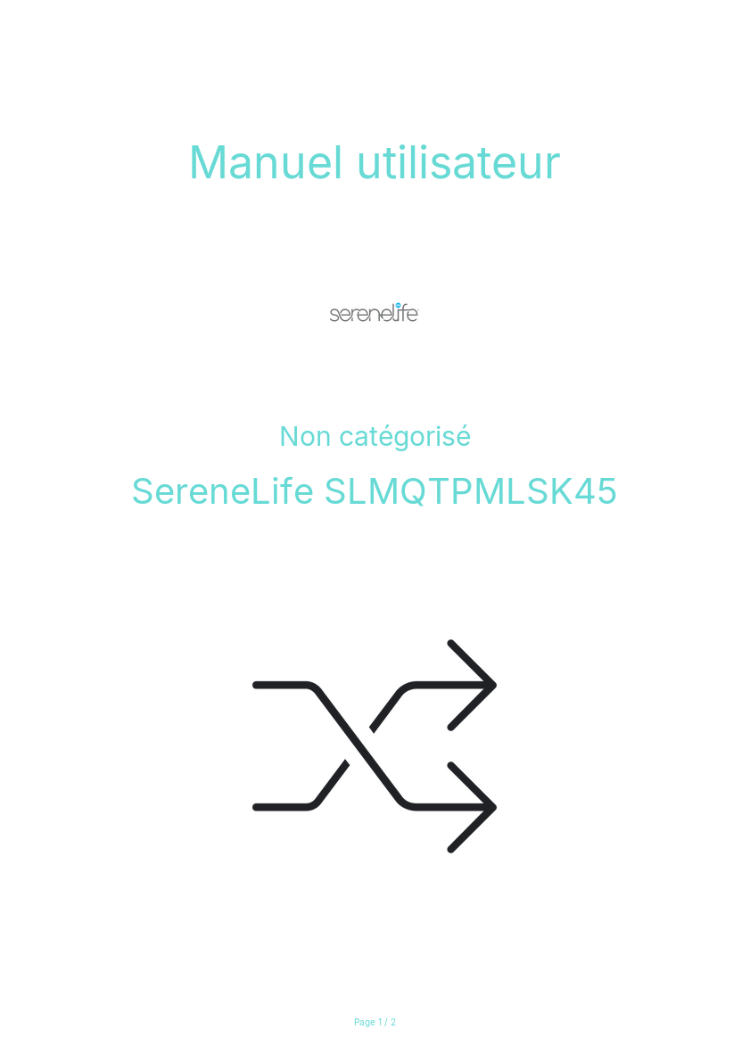Page n°1 - Manuel utilisateur SereneLife SLMQTPMLSK45