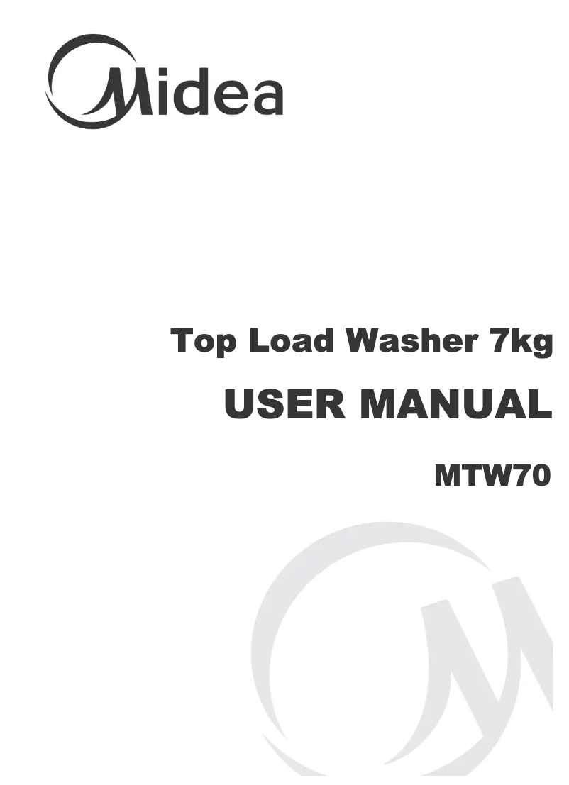 Page 1 of the manual User Manual Midea MTW70