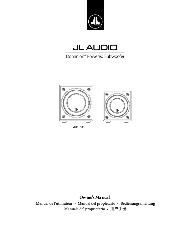 Page 1 de la notice Manuel utilisateur JL Audio Dominion d108