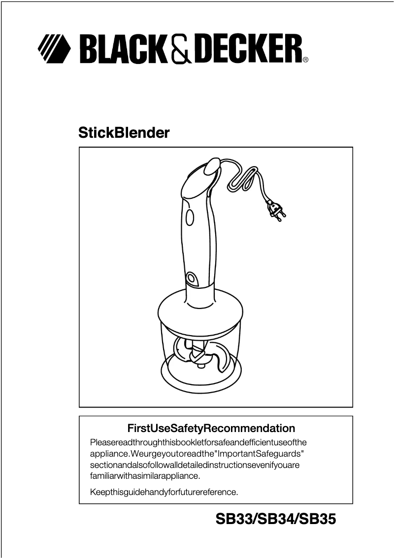 Page 1 de la notice Manuel utilisateur Black & Decker SB34