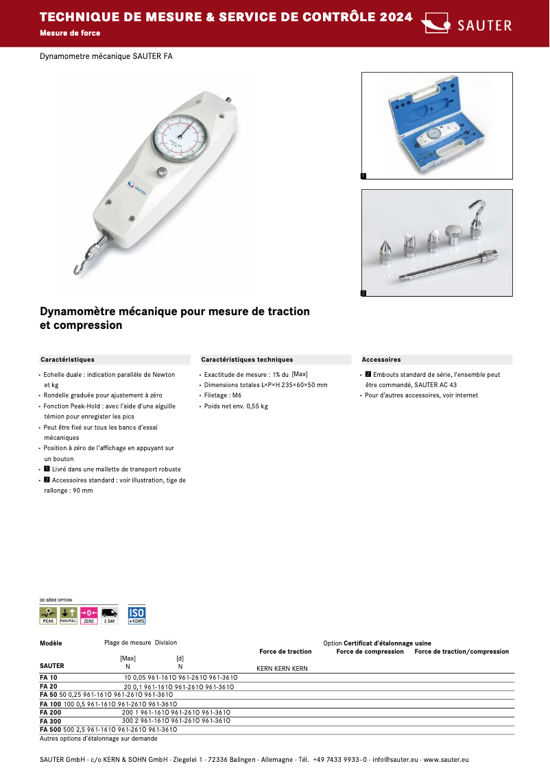 Page 1 de la notice Brochure Kern FA 300