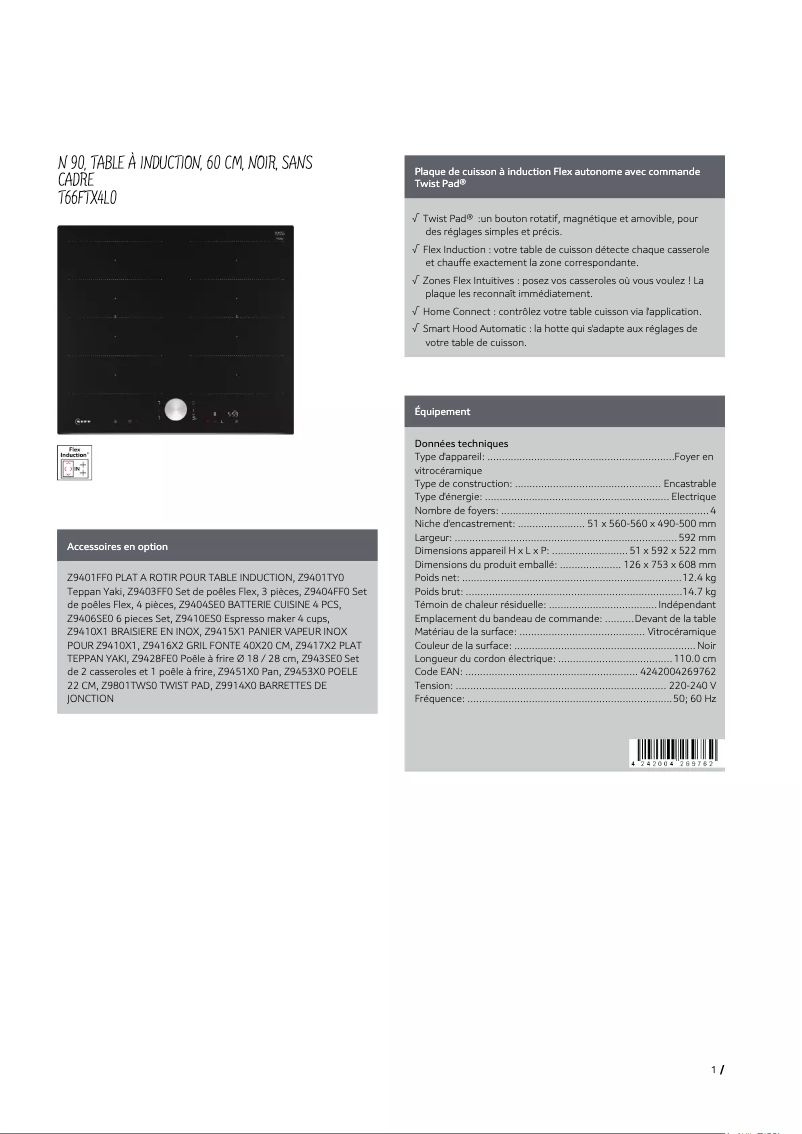 Image de la première page du manuel de l'appareil T66FTX4L0