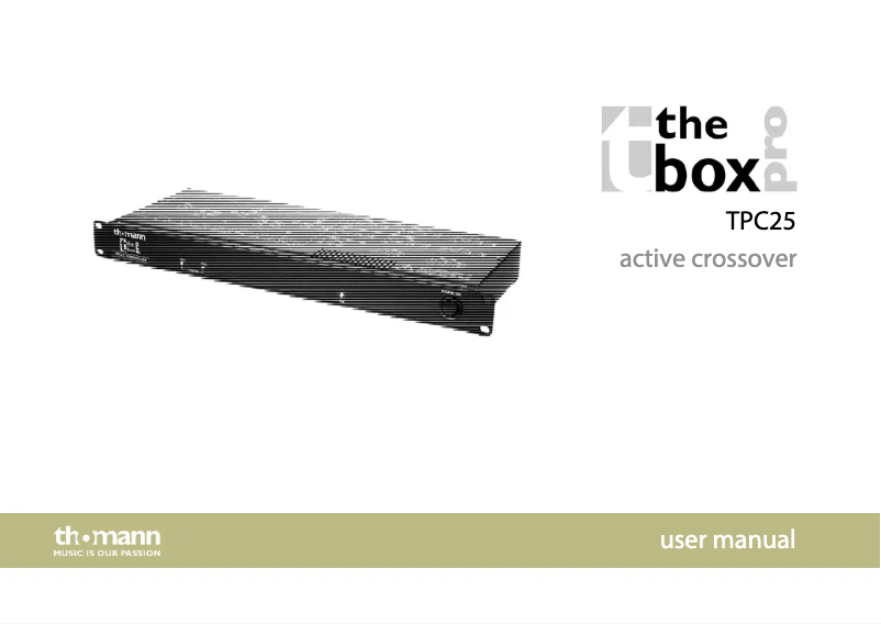 Page n°1 - Manuel utilisateur The Box Pro TPC25