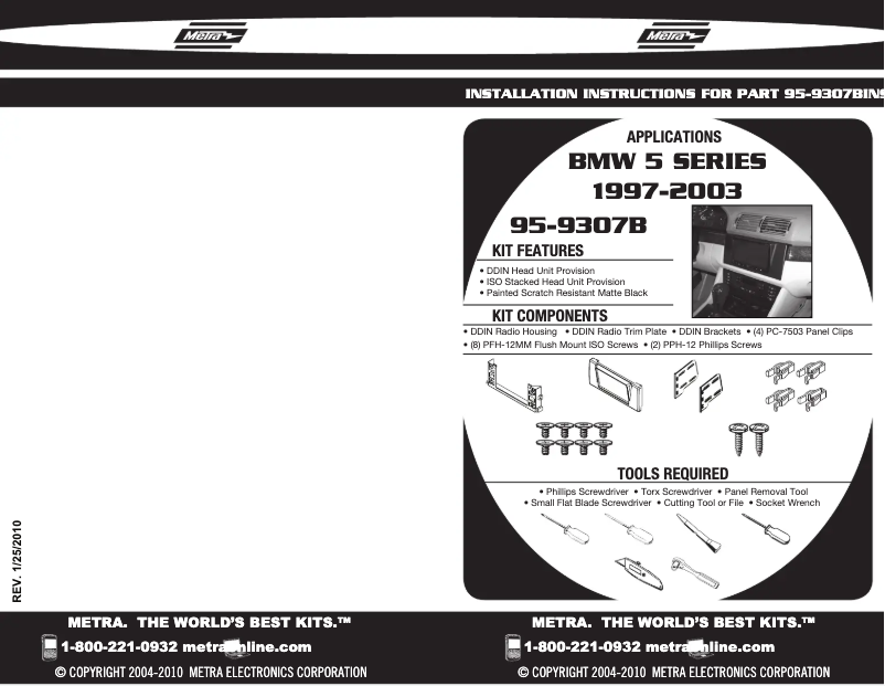 Page n°1 - Guide d'installation Metra 95-9307B
