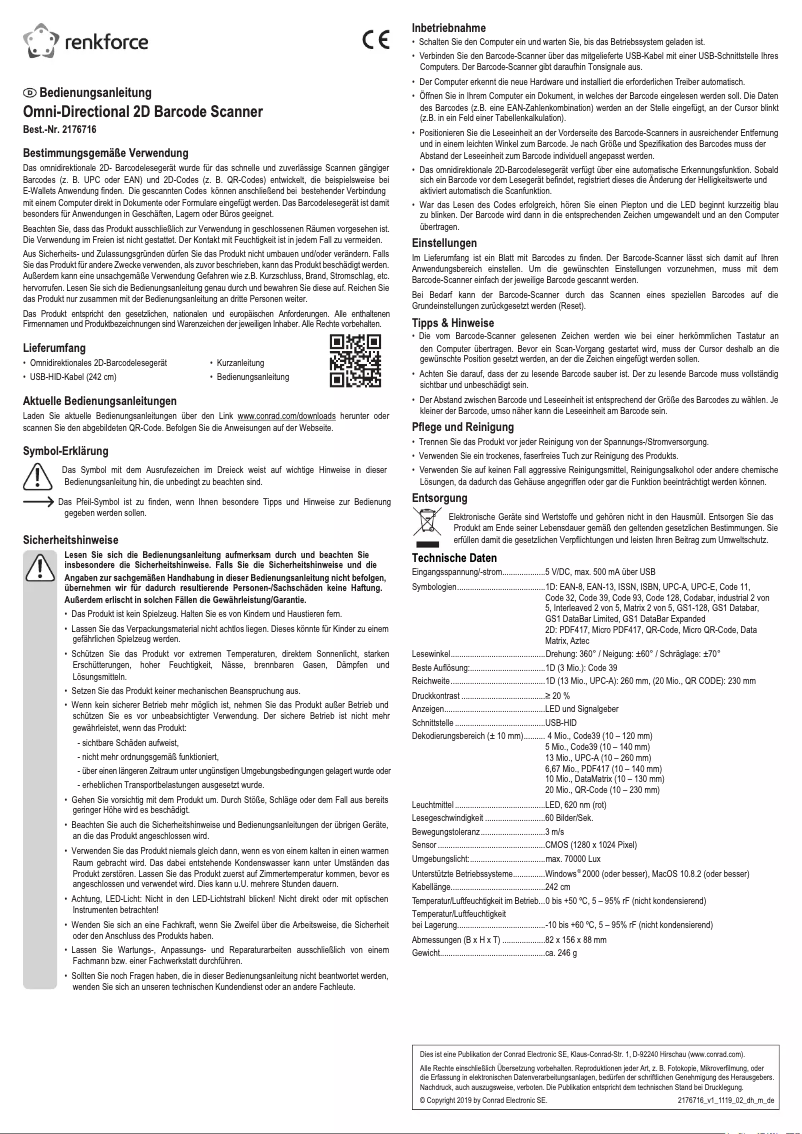 Page n°1 - Manuel utilisateur Renkforce RF-4353432