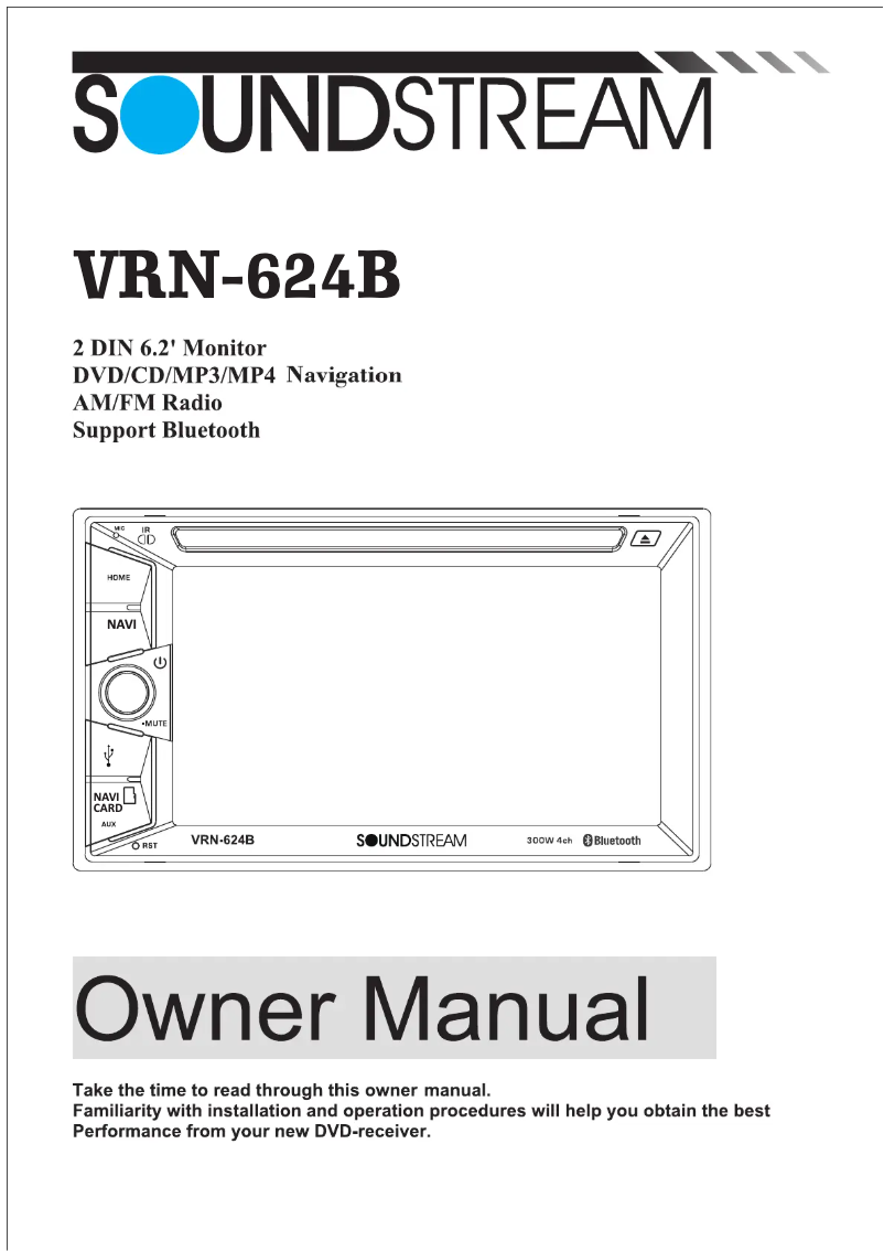 Page n°1 - Manuel utilisateur Soundstream VRN-624B