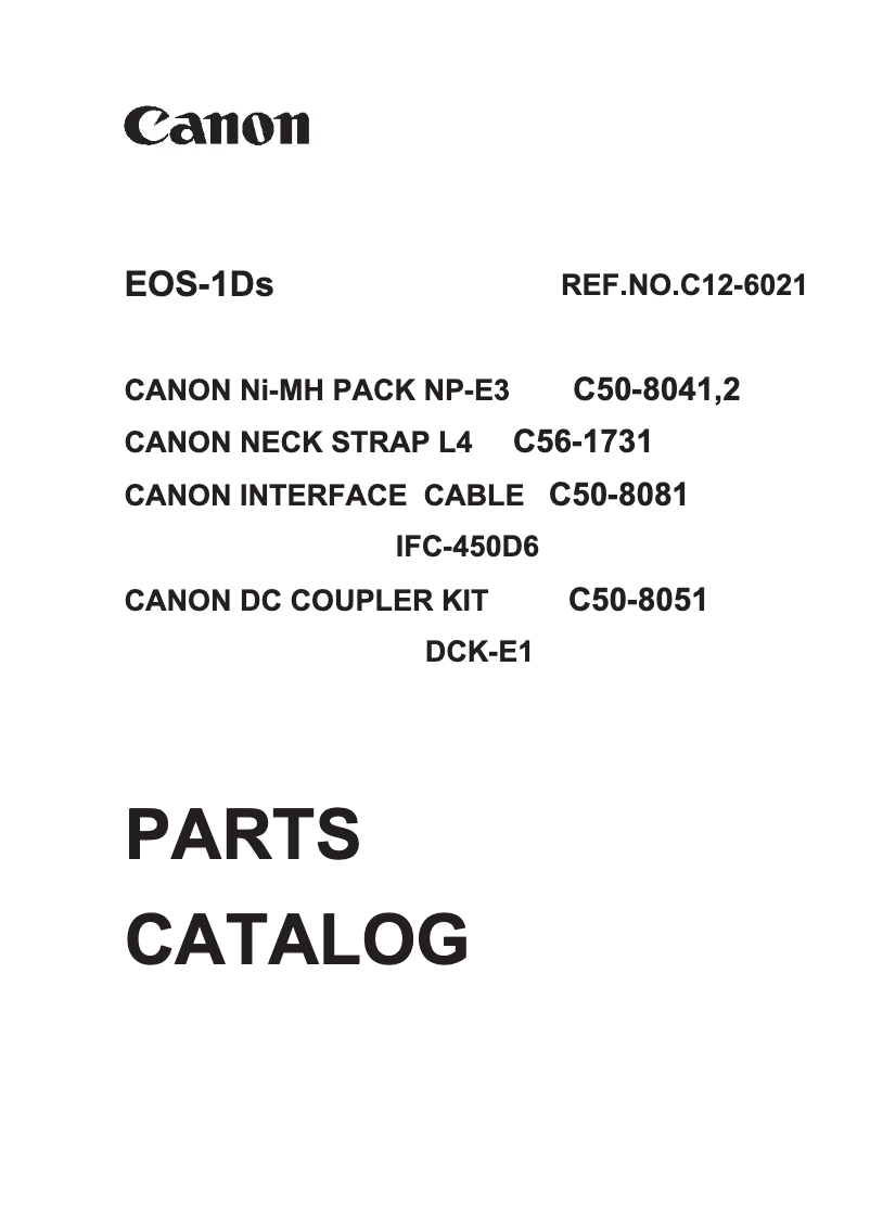 Image de la première page du manuel de l'appareil EOS-1Ds