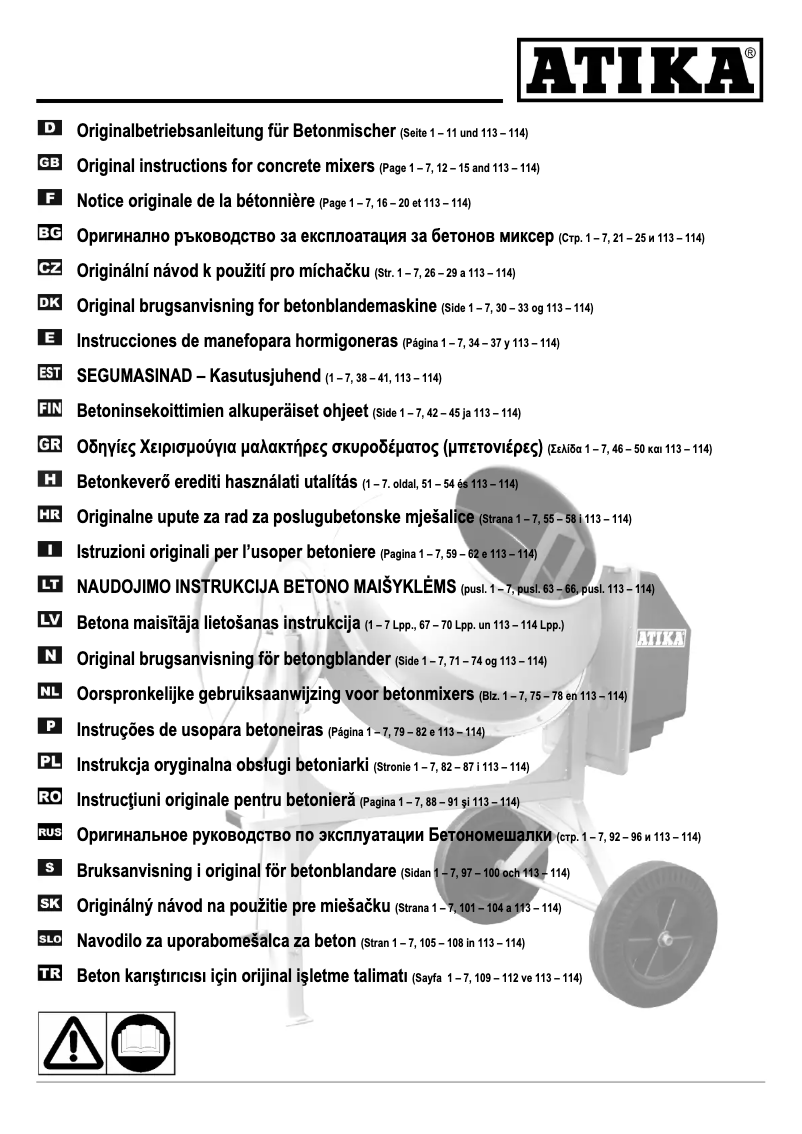 Page 1 de la notice Manuel utilisateur ATIKA Patriot 250