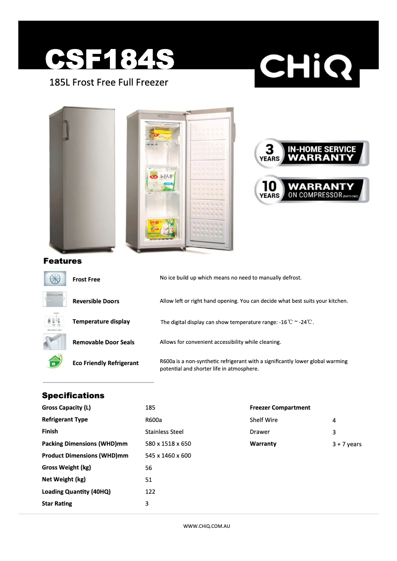 Image de la première page du manuel de l'appareil CSF184S