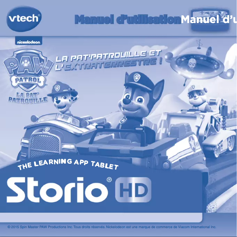 Page 1 de la notice Manuel utilisateur Vtech Storio HD