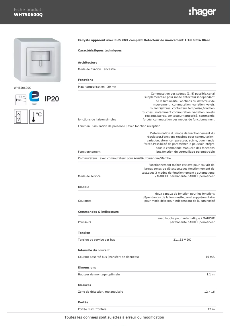 Image de la première page du manuel de l'appareil WHT50600Q