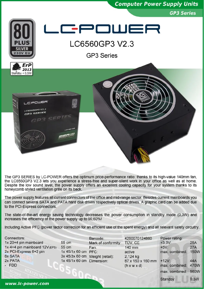 Page n°1 - Fiche technique LC-Power LC6560GP3 V2.3