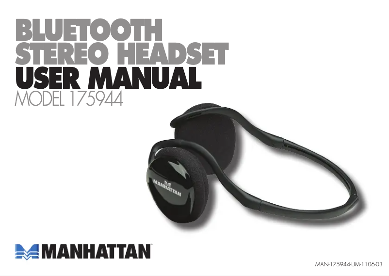 Page n°1 - Manuel utilisateur Manhattan Bluetooth Stereo Headset
