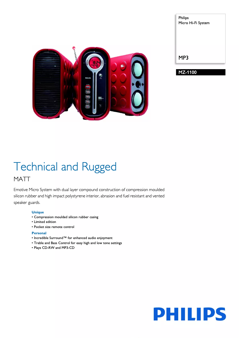 Página 1 del manual Folleto Philips MCM240B