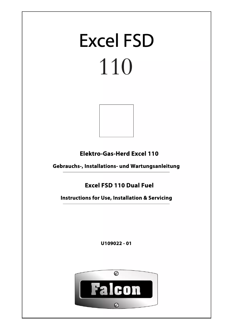 Page n°1 - Manuel utilisateur Falcon Excel 110