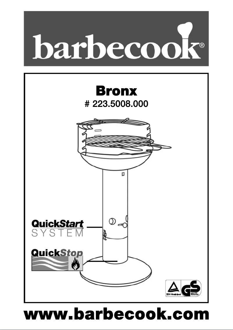 Página 1 del manual Manual de usuario Barbecook Bronx