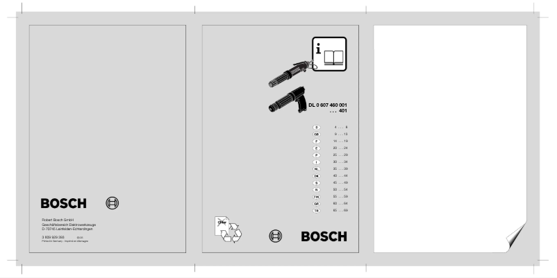 Page 1 of the manual User Manual Bosch DL 0 607 460 001