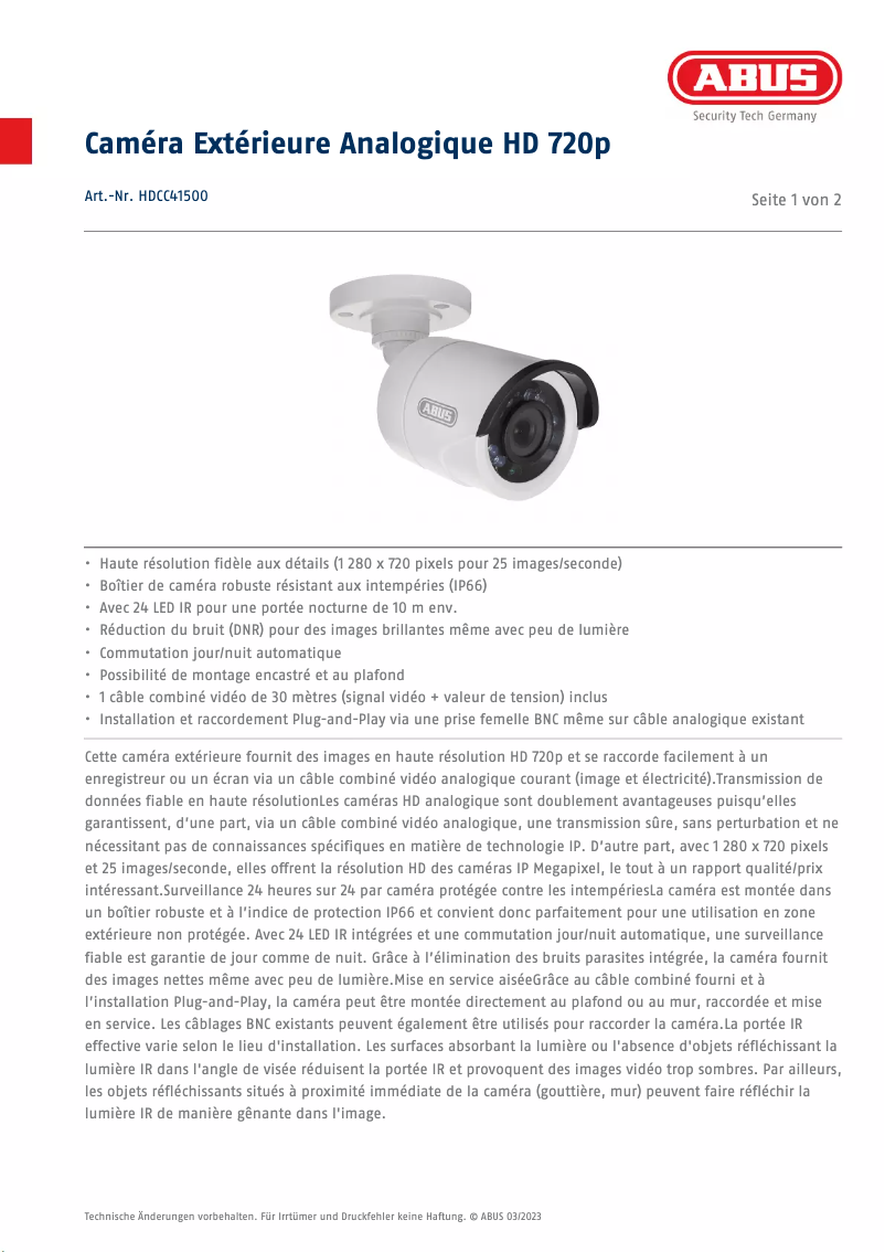 Image de la première page du manuel de l'appareil HDCC41500