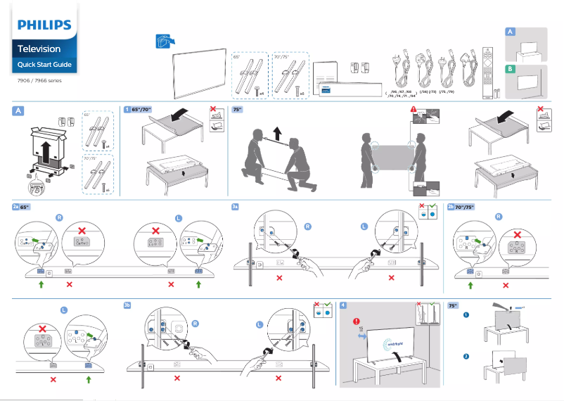 Page 1 of the manual Quick Start Guide Philips 70PUT7906