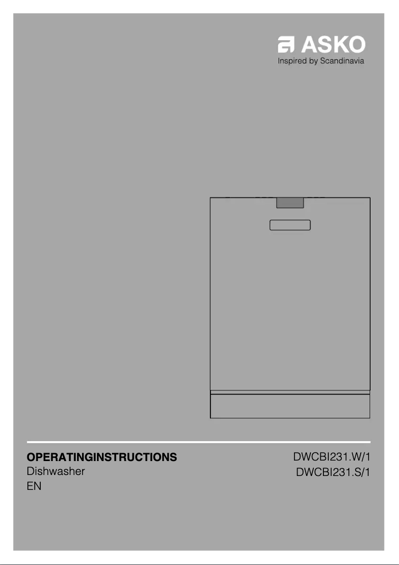 Página 1 del manual Manual de usuario Asko DWCBI231.W/1
