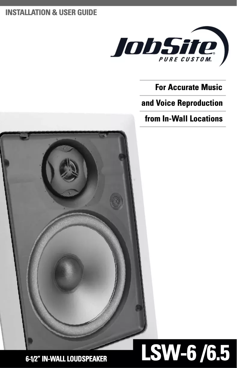 Page 1 de la notice Manuel utilisateur JobSite LSW-6.5