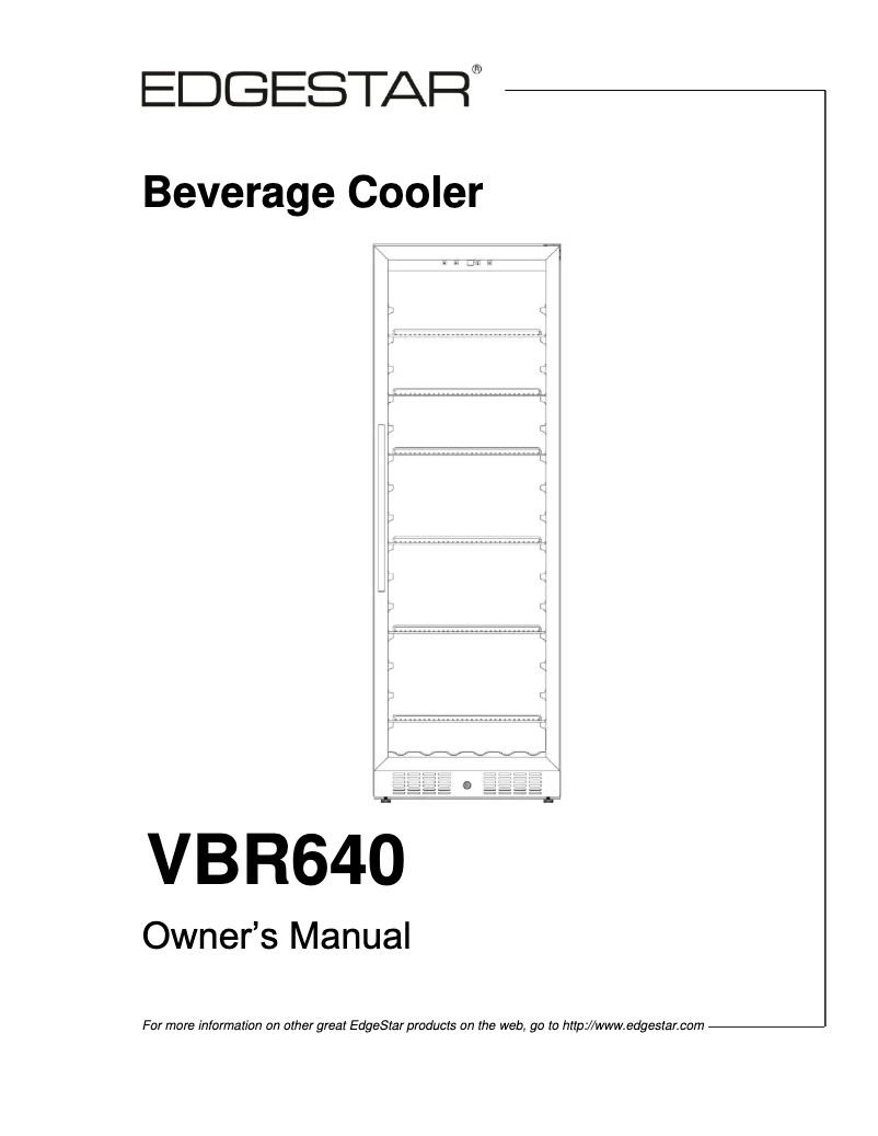 Page 1 de la notice Manuel utilisateur EdgeStar VBR640