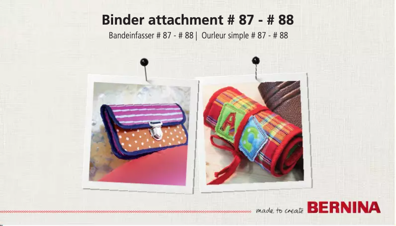 Page n°1 - Manuel utilisateur Bernina 87