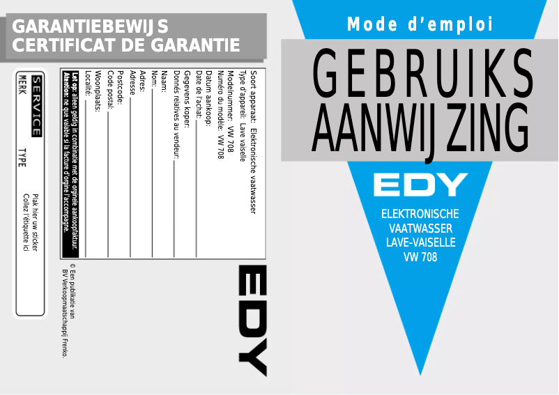 Page n°1 - Manuel utilisateur Edy VW 708