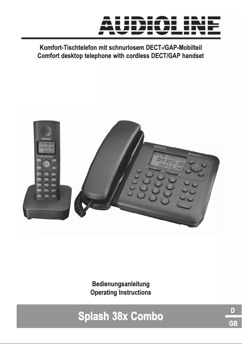 Page 1 de la notice Manuel utilisateur Audioline Splash 380 Combo