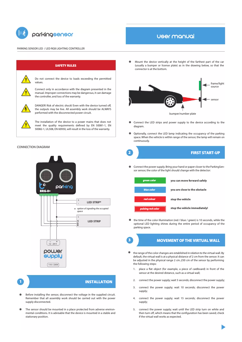 Image de la première page du manuel de l'appareil parkingsensor