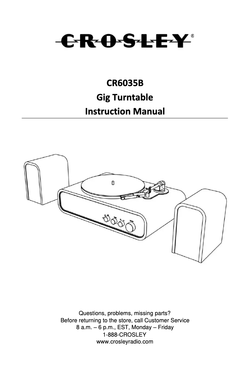 Page n°1 - Manuel utilisateur Crosley Gig CR6035B