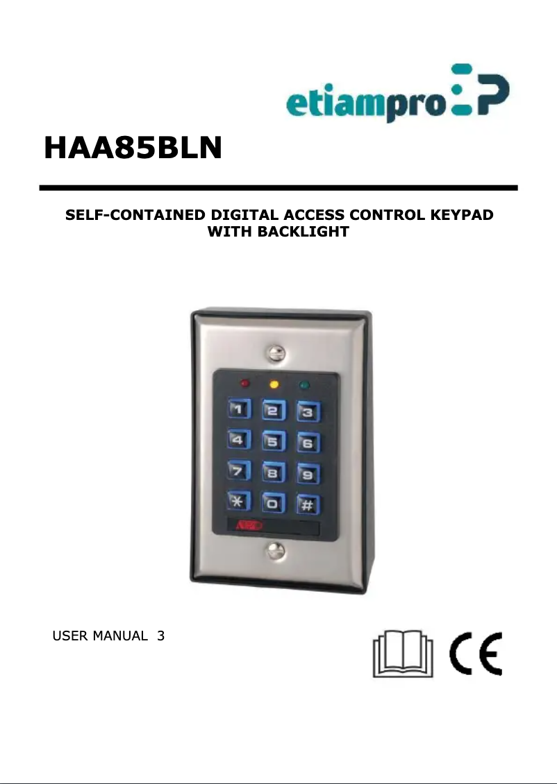 Page n°1 - Manuel utilisateur EtiamPro HAA85BLN