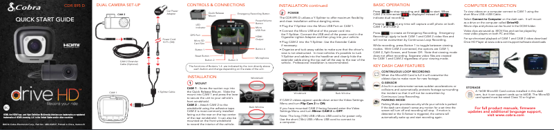 Page 1 de la notice Manuel utilisateur Cobra CDR 895 D