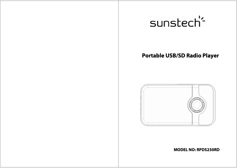 Page 1 de la notice Manuel utilisateur Sunstech RPDS250