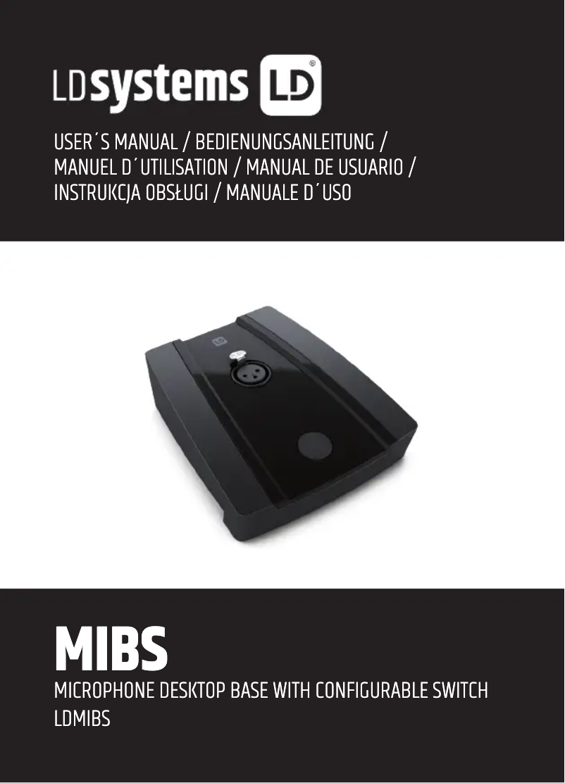 Page n°1 - Manuel utilisateur LD Systems MIBS