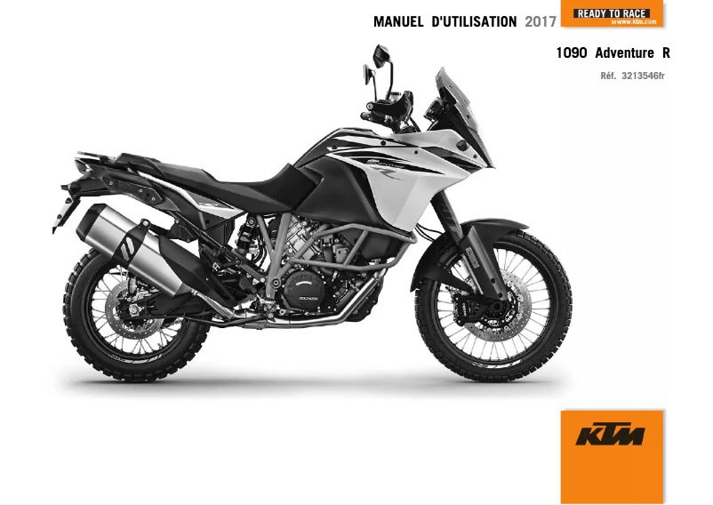 Page 1 de la notice Manuel utilisateur KTM 1090 Adventure R (2017)